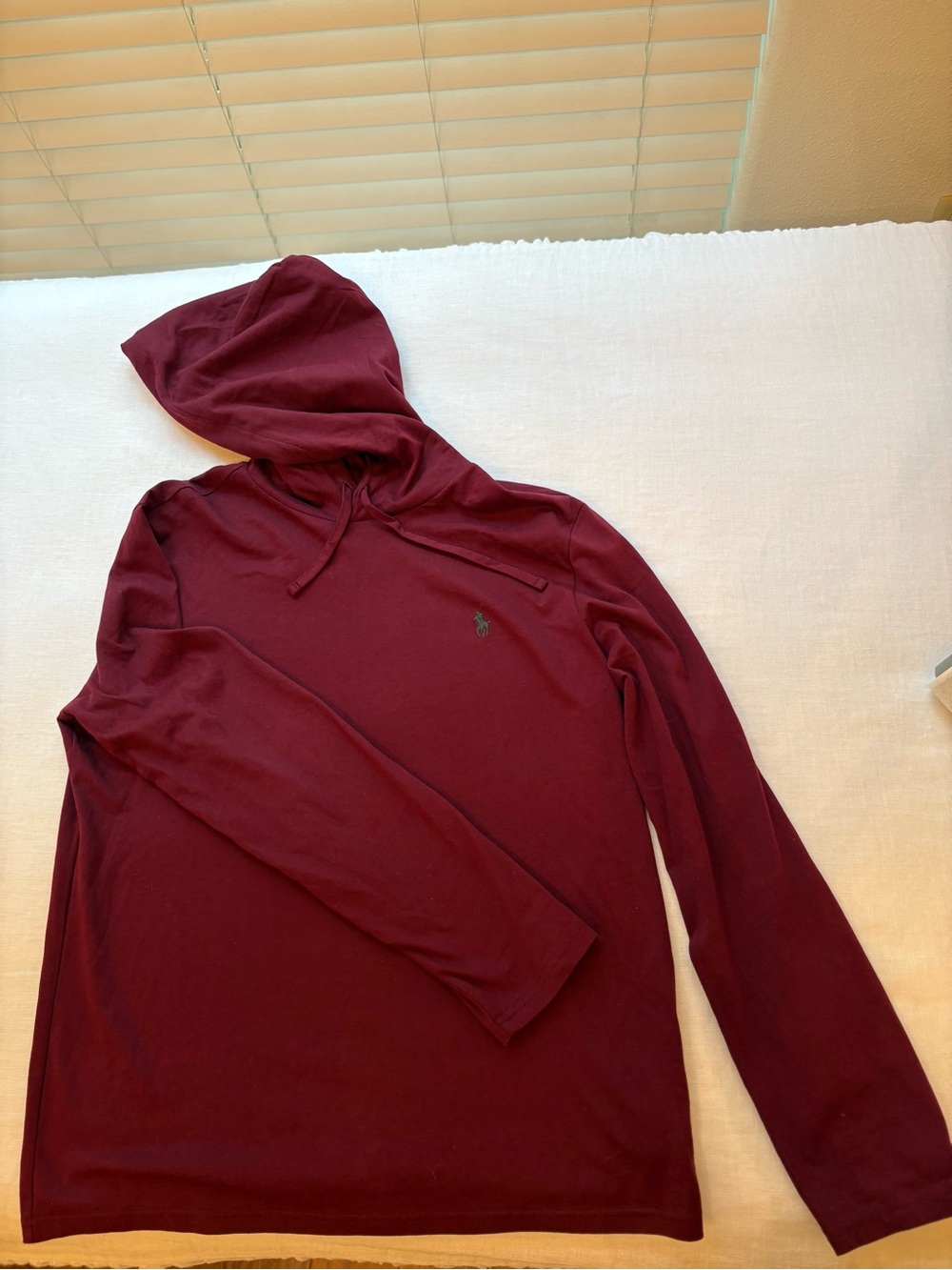 Ralph Lauren Men’s Hooded Long-Sleeve Tee - Burgundy